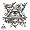 Triangle prism tattoo design idea
