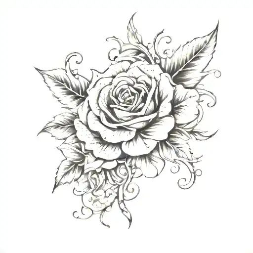 Create an image with the full description of the tattoo: Placement and Size: Area: The tattoo extends tattoo design idea