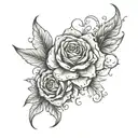 Create an image with the full description of the tattoo: Placement and Size: Area: The tattoo extends tattoo design idea