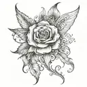 Create an image with the full description of the tattoo: Placement and Size: Area: The tattoo extends tattoo design idea