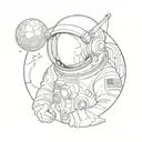 oni mask microscope Astronaut floating in space tattoo design idea