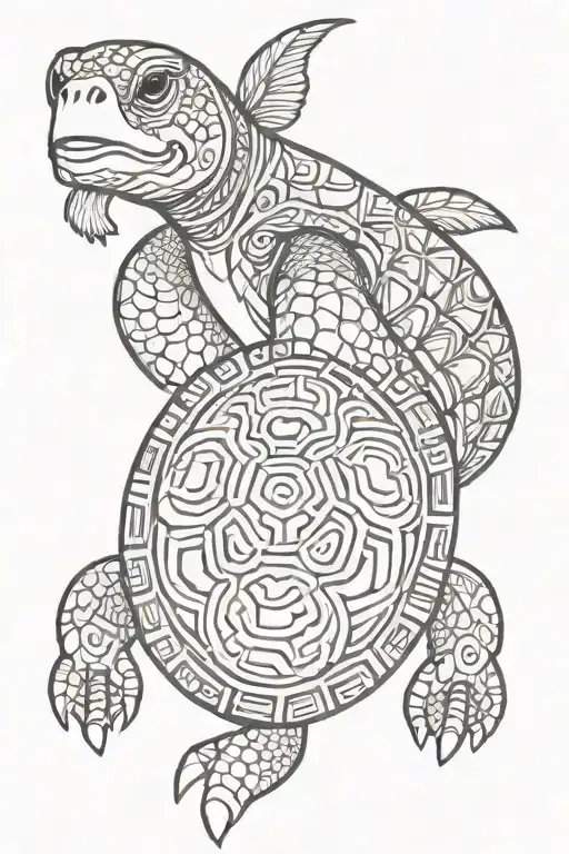 taino turtle sleve tattoo tattoo design idea