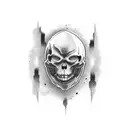 Compose a scary movie scene with art supplies tattoo design idea