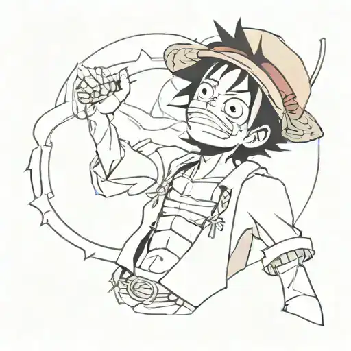 monkey d luffy tattoo design idea