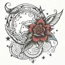 "Made on mercury." in times new romans font with stars around it  tattoo design idea