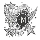 "Made on mercury." in times new romans font with stars around it  tattoo design idea