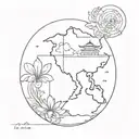 very small fine line minimalist tattoo that represents thailand, cambodia, and vietnam  tattoo design idea