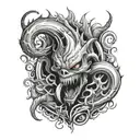 falling in reverse popular monster  tattoo design idea