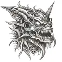 falling in reverse popular monster  tattoo design idea