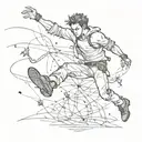 man falling tattoo design idea