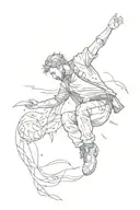 man falling tattoo design idea