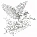 man falling Icarus tattoo design idea