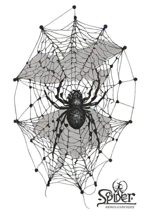 spider weaving a web  tattoo design idea