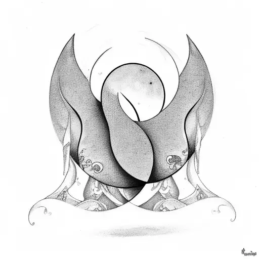 two crescent moons tattoo design idea