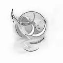 two crescent moons tattoo design idea