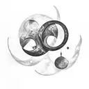 two crescent moons tattoo design idea