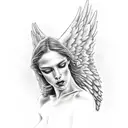 nude sexy girl angel in love with Male fallen angel tattoo design idea
