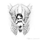 nude sexy girl angel in love with Male fallen angel tattoo design idea