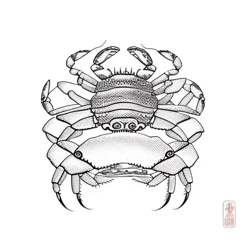 cherry blossom crab waves  tattoo design idea
