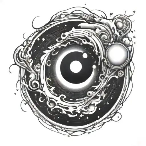 Space black hole tattoo design idea