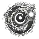 Space black hole tattoo design idea