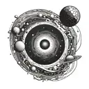 Space black hole tattoo design idea