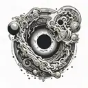 Space black hole tattoo design idea