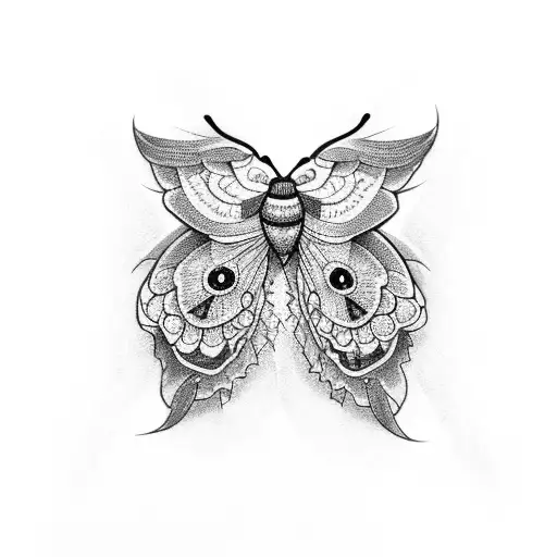 moth with blackberries tattoo design idea