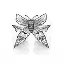 moth with blackberries tattoo design idea