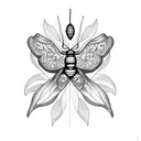 moth with blackberries tattoo design idea