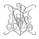 ambigram that displays the name Andrew and when flipped over it displays the name Maddie tattoo design idea