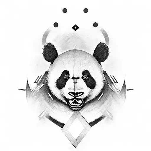 panda as a warrior  tattoo design idea