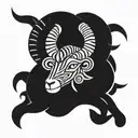 ram tattoo design idea