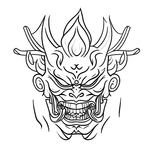 Hannya mask tattoo design idea