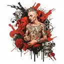 Tattoo about a memorable day, reunion of 4 people from all over the world German, Russian and Jew and a lot of alcohol tattoo design idea