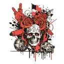 Tattoo about a memorable day, reunion of 4 people from all over the world German, Russian and Jew and a lot of alcohol tattoo design idea