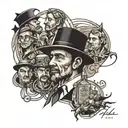 Tattoo about a memorable day, reunion of 4 people from all over the world German, Russian and Jew and a lot of alcohol tattoo design idea