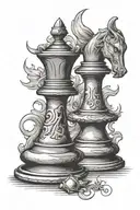 pawn and rook chess piece tattoo design idea