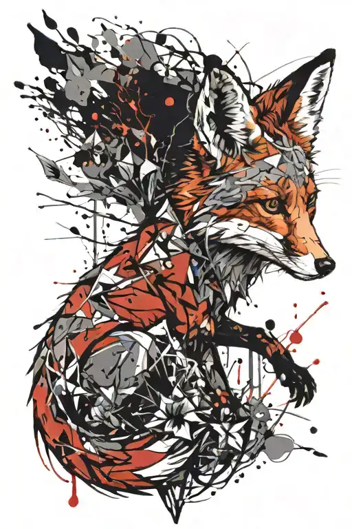 hanging corpse of a fox tattoo design idea