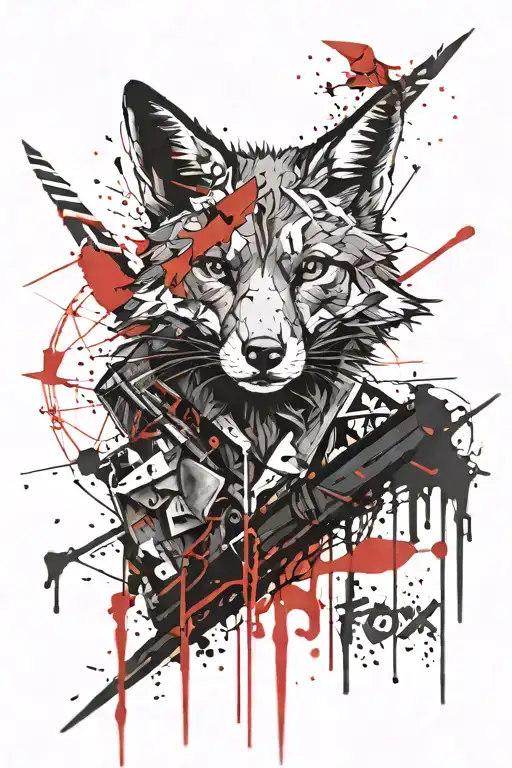 fox corpse on the gallows tattoo design idea