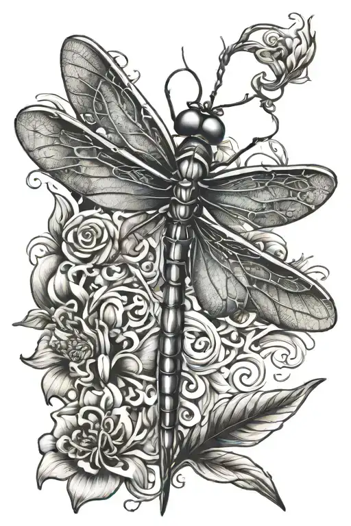 Dragonfly Its body tattoo design idea
