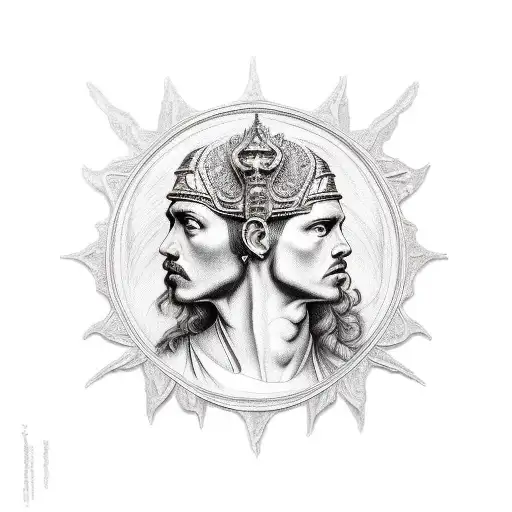 Renaissance Style God tattoo design idea