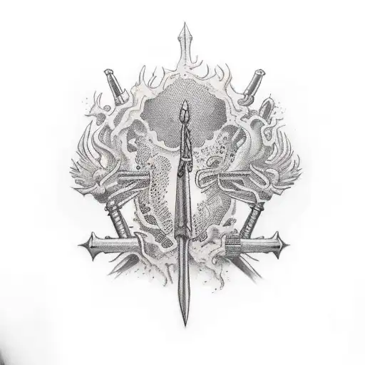 weapons tattoo design idea