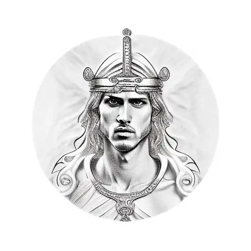Renaissance Style greek god tattoo design idea