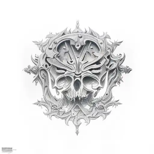 middle age weapons tattoo design idea