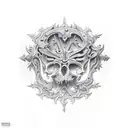 middle age weapons tattoo design idea