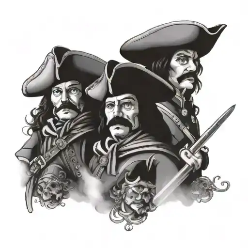 For my grandpa that passed, i want something to do with a voice memo he sent me, he always called us the 3 musketeers  tattoo design idea