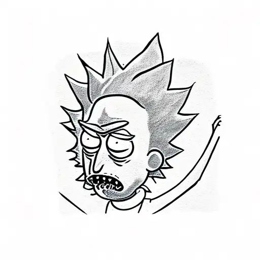 rick and morty tattoo design idea