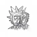 rick and morty tattoo design idea