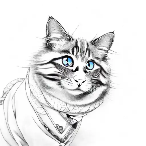 suzume cat tattoo design idea